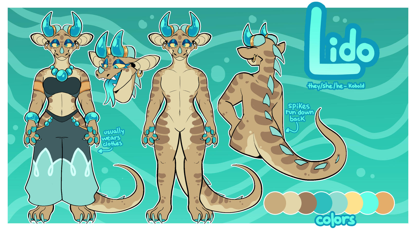 two fullbodies, palette + headshot and extra view